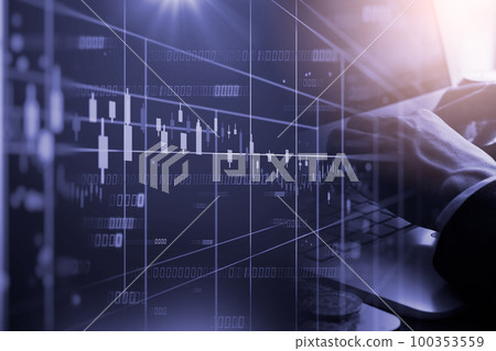 Modern way of exchange. Bitcoin is convenient payment in global economy market. Virtual digital currency and financial investment trade concept. Abstract cryptocurrency with gold bitcoin background.. 100353559