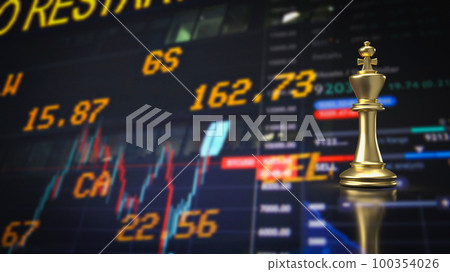 Gold king chess for business concept 3d rendering Gold king chess for business concept 3d rendering 100354026