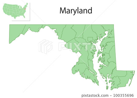 Maryland USA map icon Maryland USA map icon 100355696