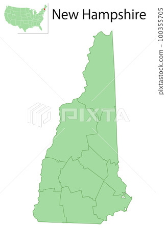 New Hampshire America map icon 100355705
