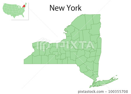 紐約美國地圖圖標 100355708