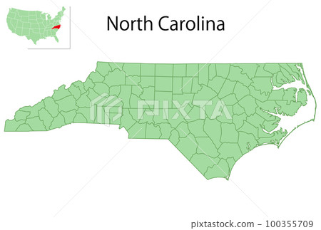 北卡羅來納州美國地圖圖標 100355709