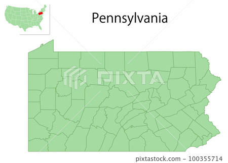 美國賓夕法尼亞州地圖圖標 100355714