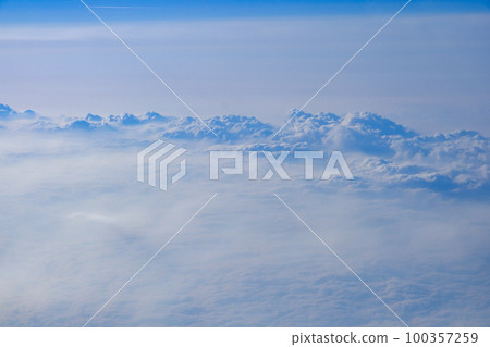 Winter clouds seen from an airplane 100357259