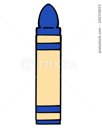 Blue crayon illustration material 100358055