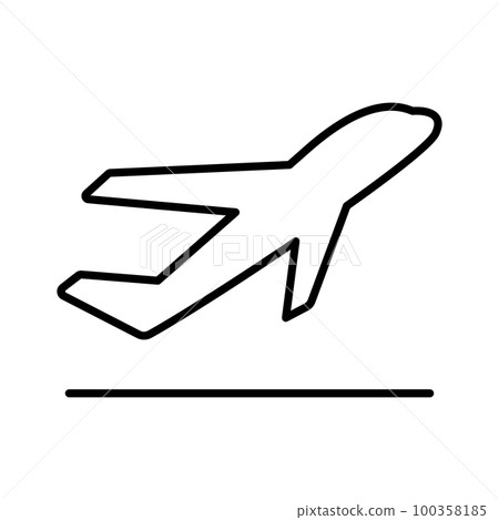 Airplane take off line icon-插圖素材 [100358185] - PIXTA圖庫