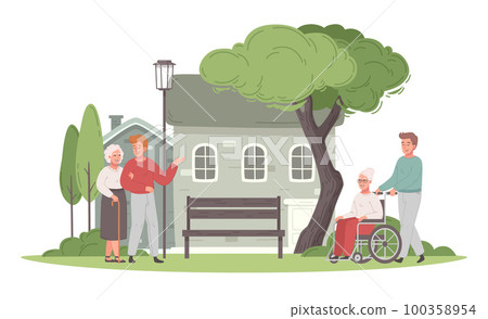 Elderly Care Cartoon 100358954