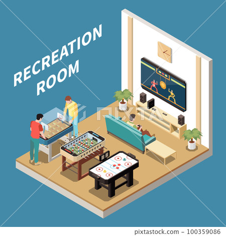 Indoor Games Isometric Concept 100359086