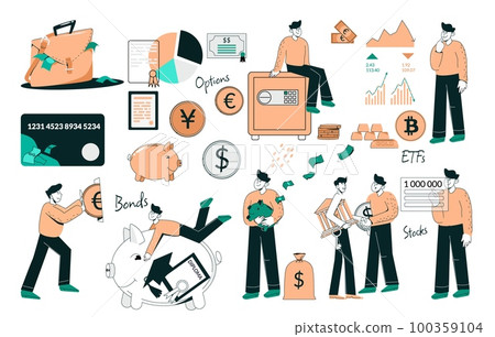 Investment Portfolio Diversification Icons 100359104