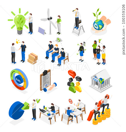 Esg Concept Icons Set 100359106
