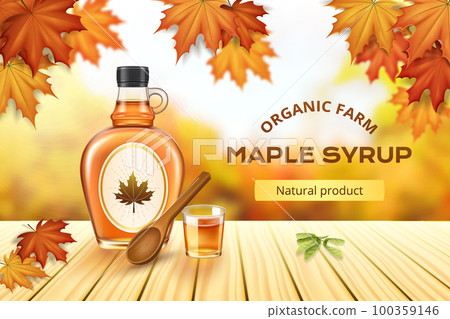 Maple Syrup Realistic Composition Maple Syrup Realistic Composition 100359146