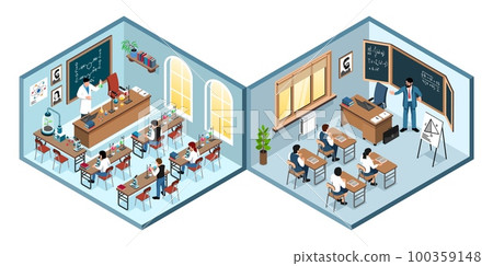 Isometric Class Interior Isolated Concept Isometric Class Interior Isolated Concept 100359148