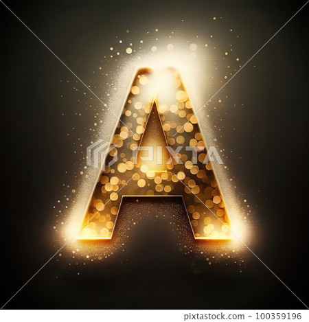 AI generated glowing letter A on bokeh background AI generated glowing letter A on bokeh background 100359196