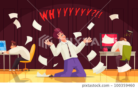 Stress Office Cartoon 100359460