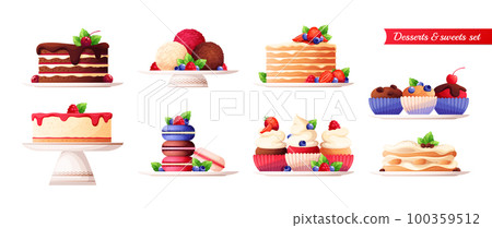 Flat Desserts Set 100359512