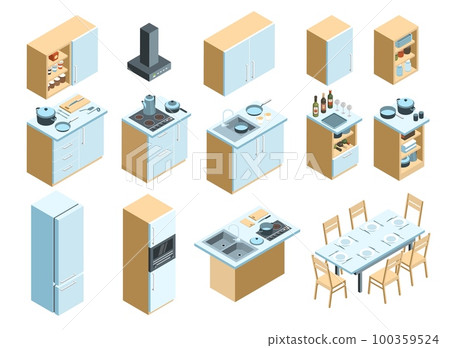 Kitchen Interior Icon Set 100359524