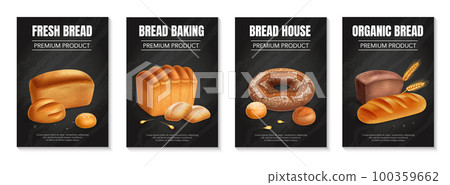 Realistic Bread Poster Set Realistic Bread Poster Set 100359662