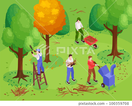 Garden Workers Background Illustration Garden Workers Background Illustration 100359708