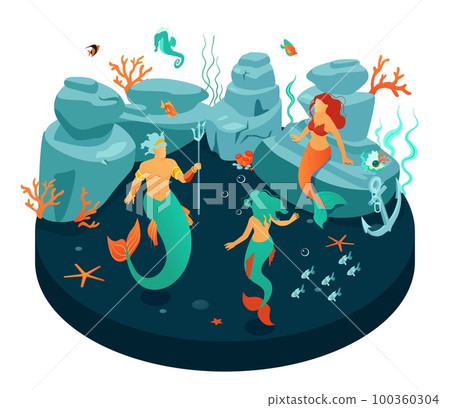 Underwater World Isolated Composition 100360304