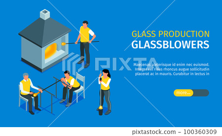Glass Production Horizontal Banner 100360309