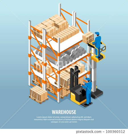 Isometric Warehouse Interior Isometric Warehouse Interior 100360312