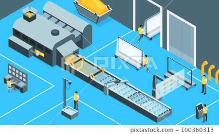 Glass Production Isometric  Background 100360313