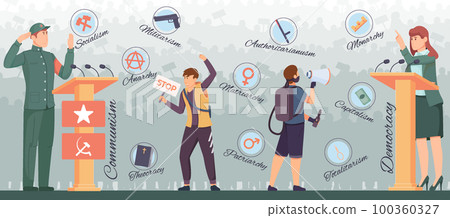 Government Types Abstract Illustration Government Types Abstract Illustration 100360327