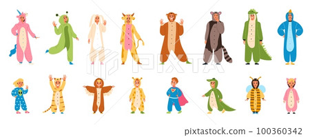 Kigurumi Pyjamas Icon Set 100360342