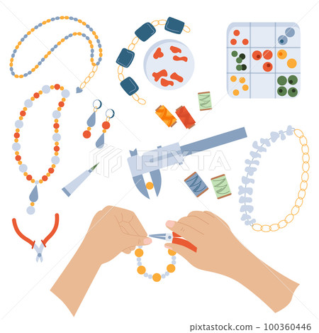 Necklace Handicraft Flat Composition Necklace Handicraft Flat Composition 100360446