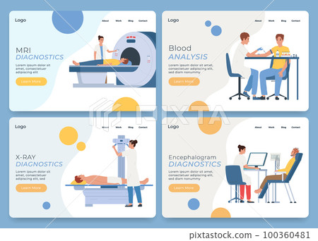 Medical Diagnosis Equipment Flat Web Sites Banner Set Medical Diagnosis Equipment Flat Web Sites Banner Set 100360481