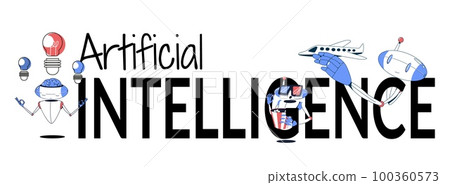 Artificial Intelligence Flat Text Composition 100360573