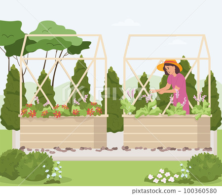 Home Gardening Beds Composition 100360580