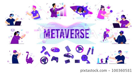 Metaverse Flat Icons Collection 100360581