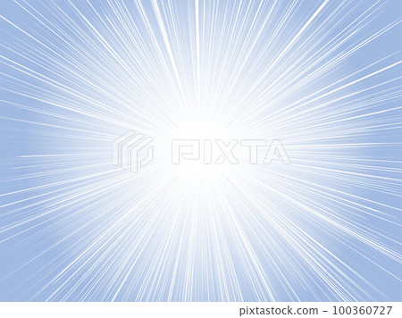 發出強烈光線的太陽光線_淡色集中線背景_藍色 100360727