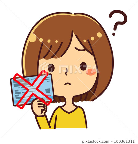 廢除健康保險證的年輕女性？插畫素材 100361311