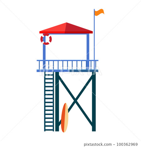 Lifeguard Tower icon. Station building illustration isolated Lifeguard Tower icon. Station building illustration isolated 100362969