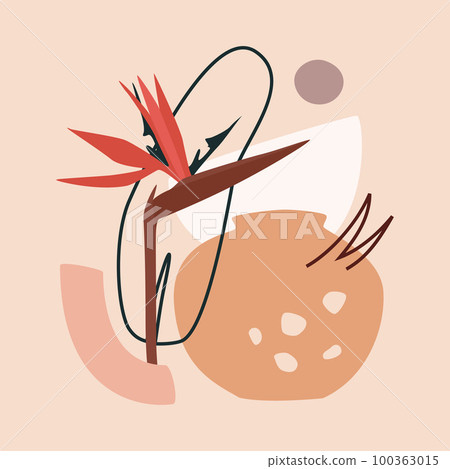 Clay Pot And Strelitzia Clay Pot And Strelitzia 100363015