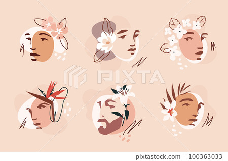 Stencil Faces And Flowers Stencil Faces And Flowers 100363033