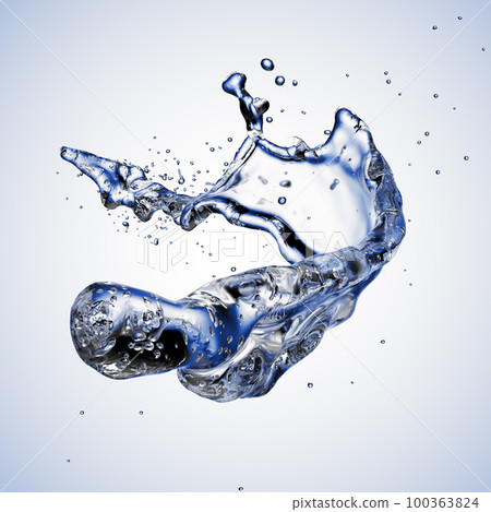 blue water splash isolated on blue background blue water splash isolated on blue background 100363824