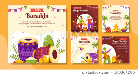 Happy Baisakhi Social Media Post Flat Cartoon Hand Drawn Templates Background Illustration Happy Baisakhi Social Media Post Flat Cartoon Hand Drawn Templates Background Illustration 100364290