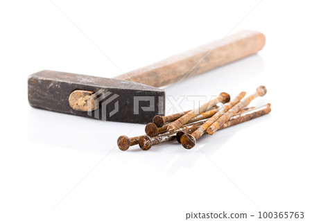 old hammer and nails old hammer and nails 100365763