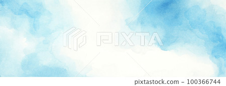 Hand painted blue and white watercolor background. Hand painted blue and white watercolor background. 100366744