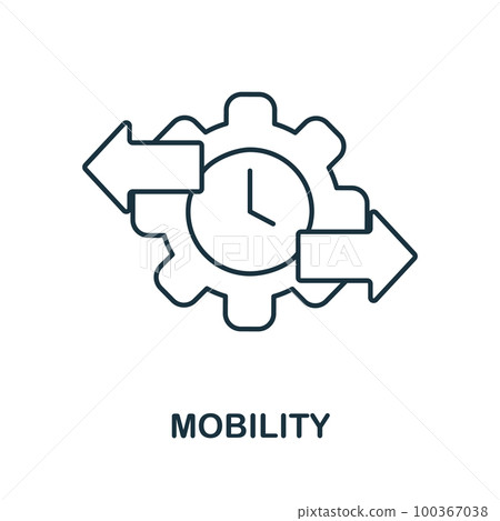 Mobility line icon. Monochrome simple Mobility... - Stock Illustration ...