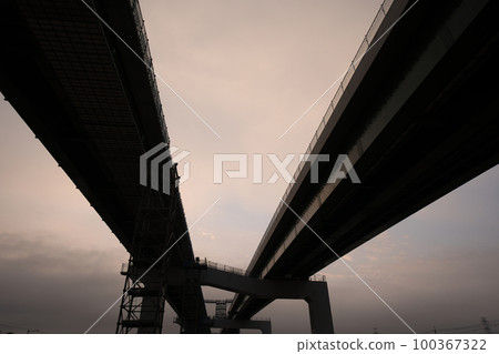 Construction site of Shin-Meishin Expressway in Joyo City, Kyoto Prefecture 100367322
