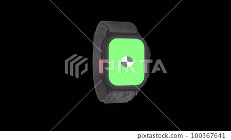 Smart watch rotating on background with Alpha channel for chroma key. Isolated 3D render. Smart watch rotating on background with Alpha channel for chroma key. Isolated 3D render. 100367641