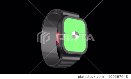 Smart watch rotating on background with Alpha channel for chroma key. Isolated 3D render. 100367648