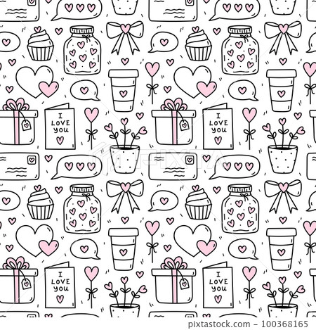 Cute seamless pattern for Valentines Day 100368165