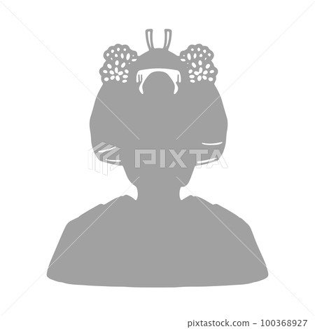 Bunkin Takashimada bride silhouette illustration kimono kimono gray 100368927