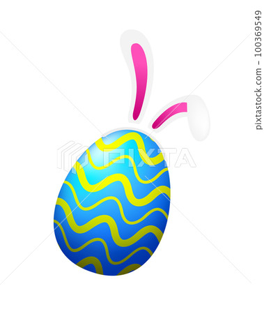 Colorful Easter eggs with rabbit ears. Colorful Easter eggs with rabbit ears. 100369549