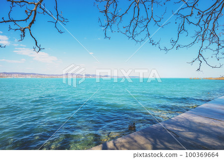View of Balaton lake from Tihany Peninsula. Hungary 100369664